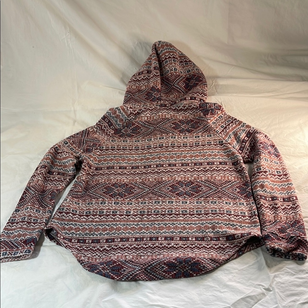 Derek Heart Multicolor Nordic Patterned Hoodie Size Large - Picture 6 of 7